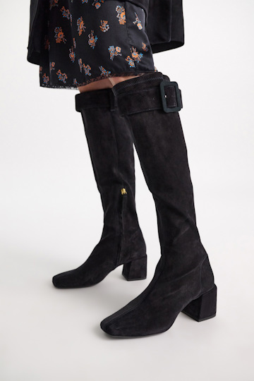 Dorothee Schumacher Stretch calf suede boots midnight blue
