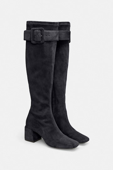 Dorothee Schumacher Stretch calf suede boots midnight blue