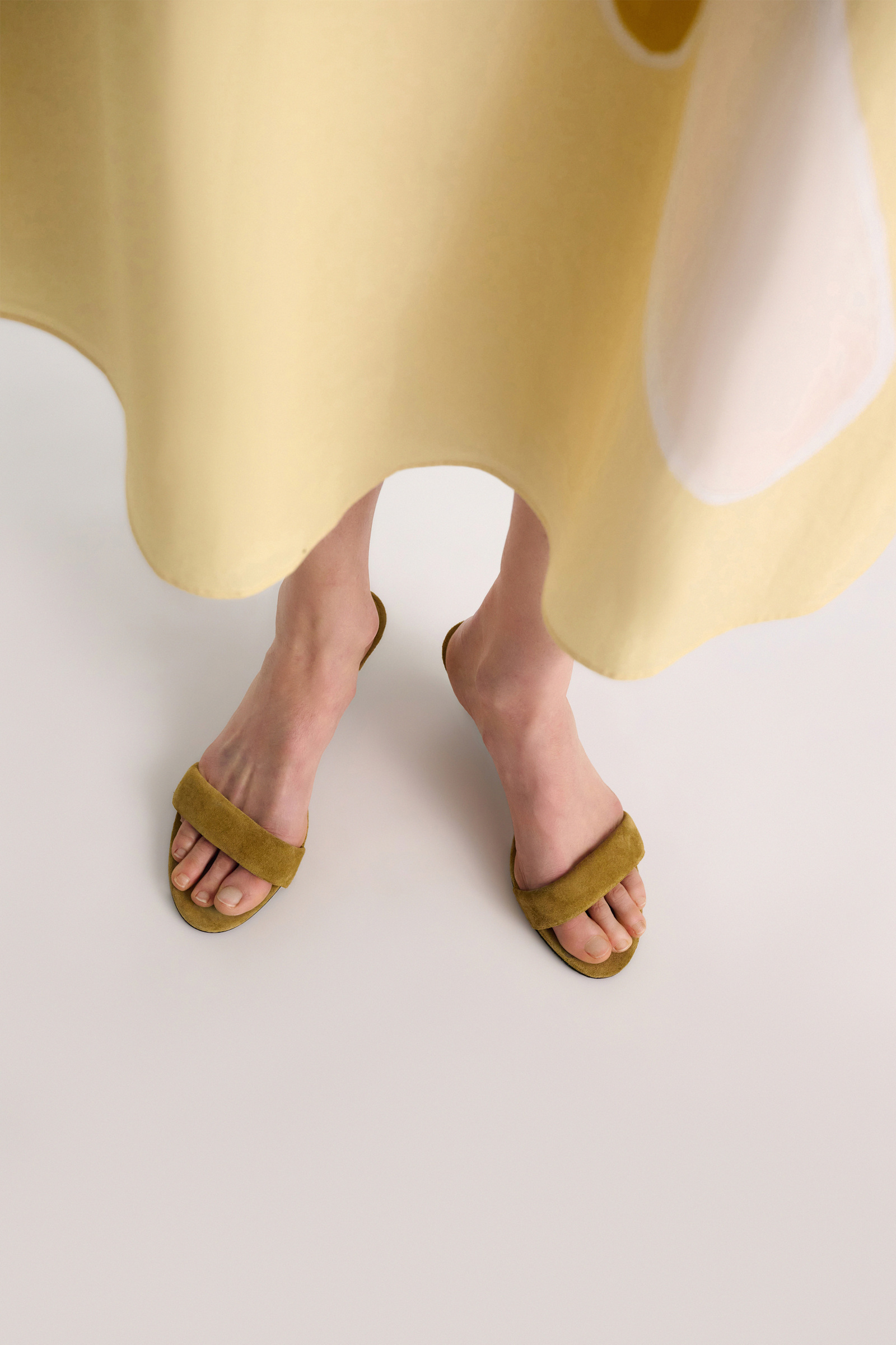 Dorothee Schumacher Kitten heel suede slides with padded strap dafne green