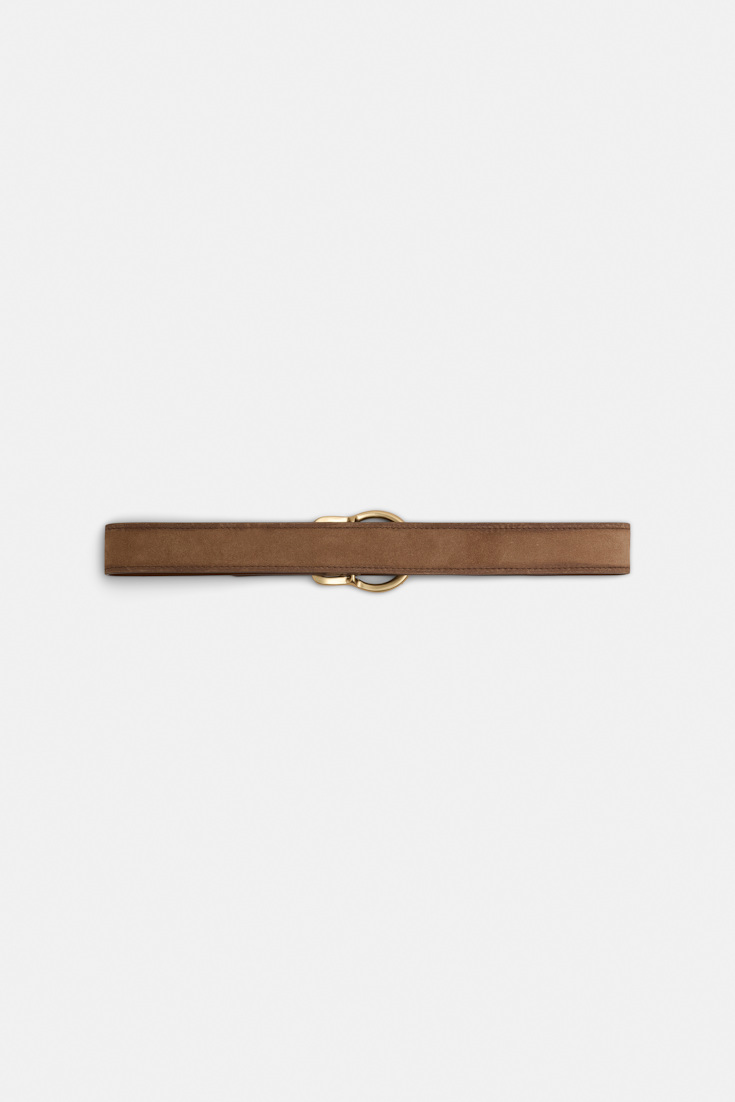 Dorothee Schumacher Gürtel aus Kalbsveloursleder mit gewachstem Effekt buckwheat