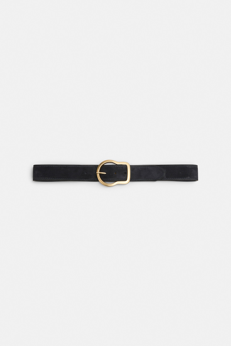 Dorothee Schumacher Gürtel aus Kalbsveloursleder mit gewachstem Effekt midnight blue