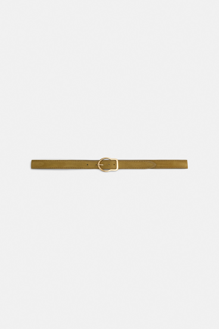 Dorothee Schumacher Gürtel aus Kalbsveloursleder dafne green