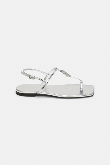 Dorothee Schumacher Metallic sandals with signature D-rings silver