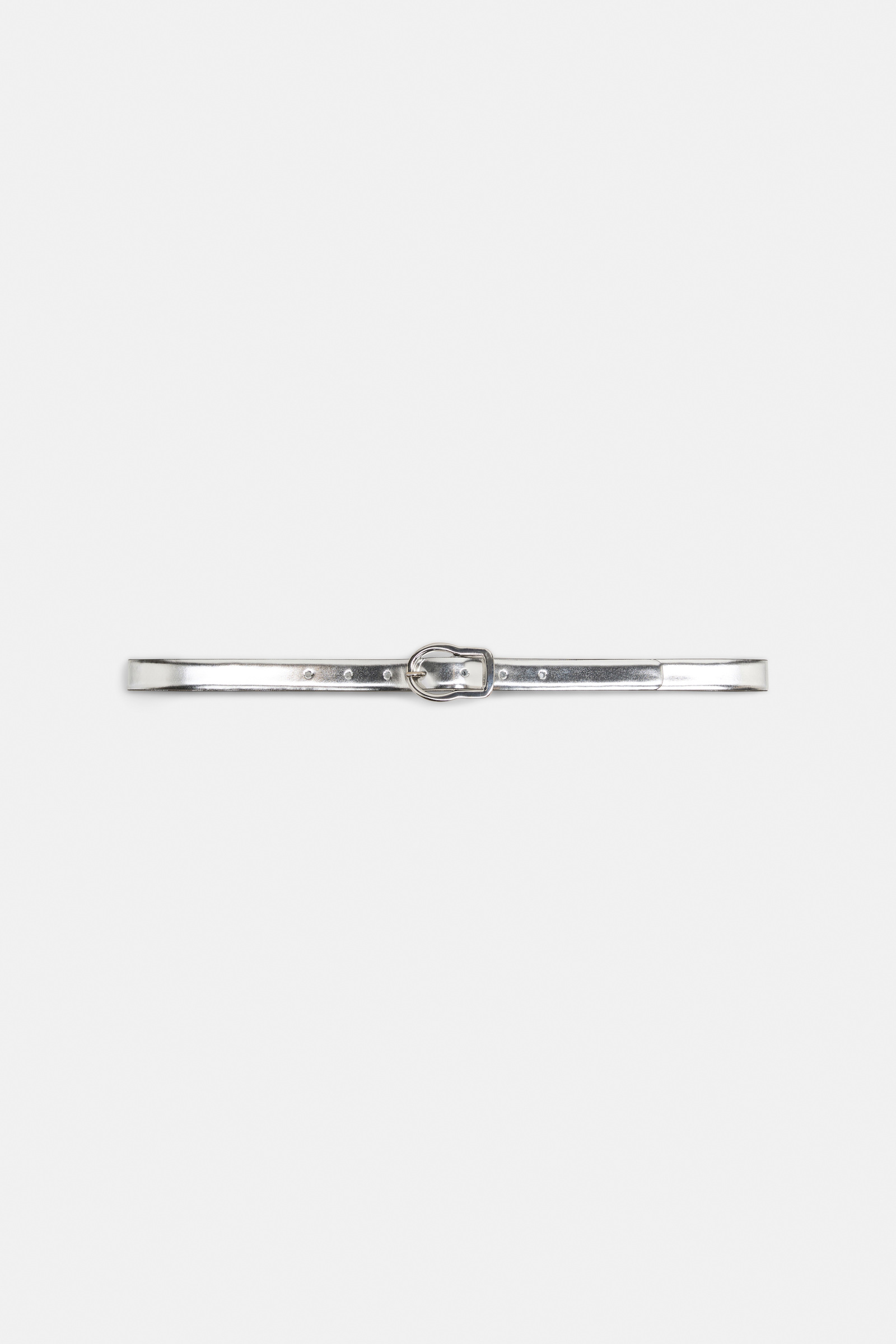 Dorothee Schumacher Gürtel aus Metallic-Leder mit Spiegeleffekt silver