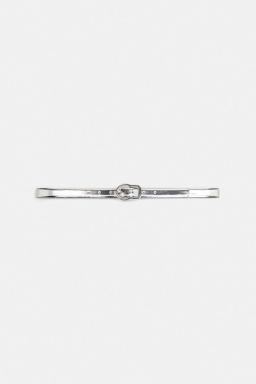 Dorothee Schumacher Mirrored metallic leather belt silver