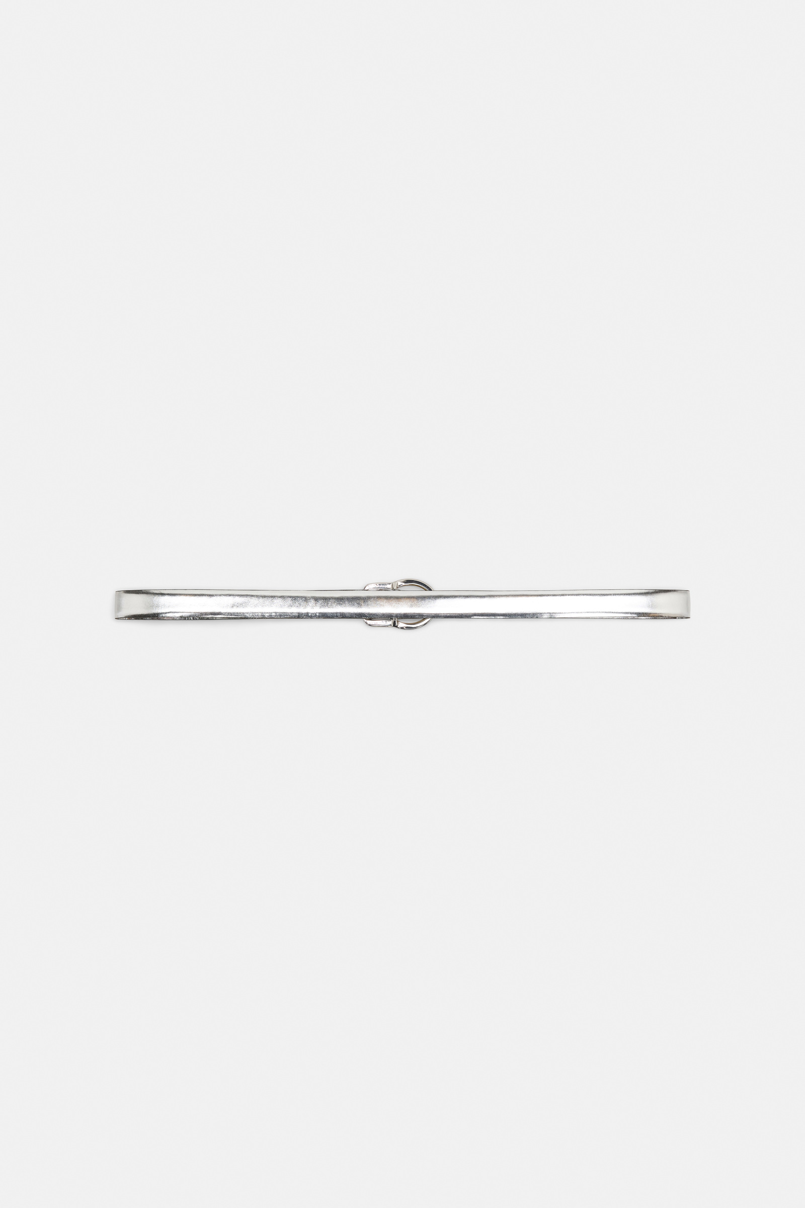 Dorothee Schumacher Gürtel aus Metallic-Leder mit Spiegeleffekt silver