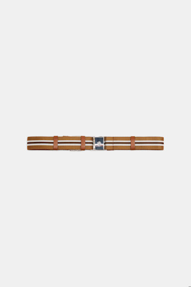 Dorothee Schumacher Elastic belt with leather detailing brown combo