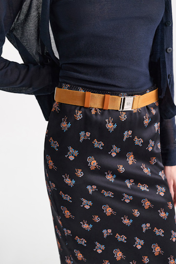 Dorothee Schumacher Elastic belt with leather detailing orange rust