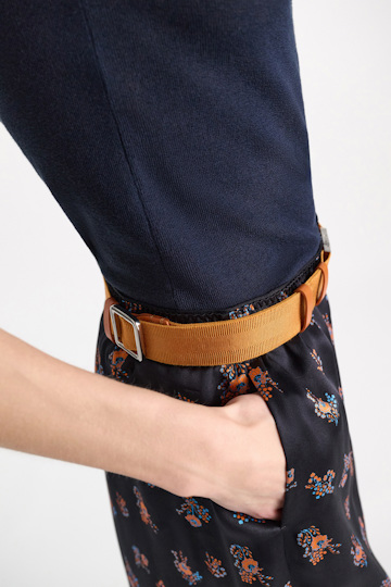 Dorothee Schumacher Elastic belt with leather detailing orange rust