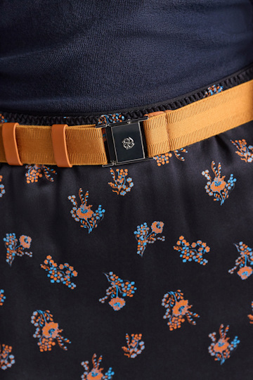 Dorothee Schumacher Elastic belt with leather detailing orange rust