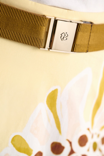 Dorothee Schumacher Elastic belt with leather detailing khaki