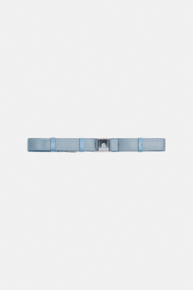 Dorothee Schumacher Elastischer Gürtel mit D-Rose Schnappschließe denim blue