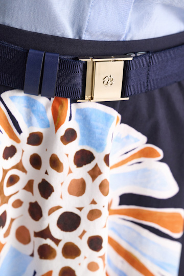 Dorothee Schumacher Elastic belt with leather detailing midnight blue