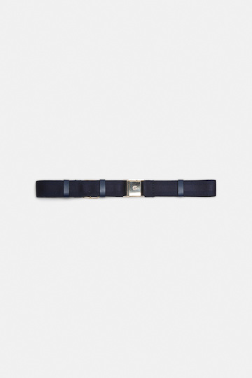 Dorothee Schumacher Elastic belt with leather detailing midnight blue
