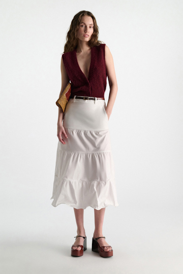 Dorothee Schumacher Cashmere vest with pointelle merlot