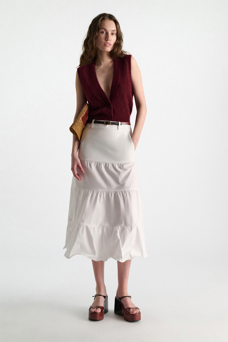 Dorothee Schumacher Cashmere vest with pointelle merlot