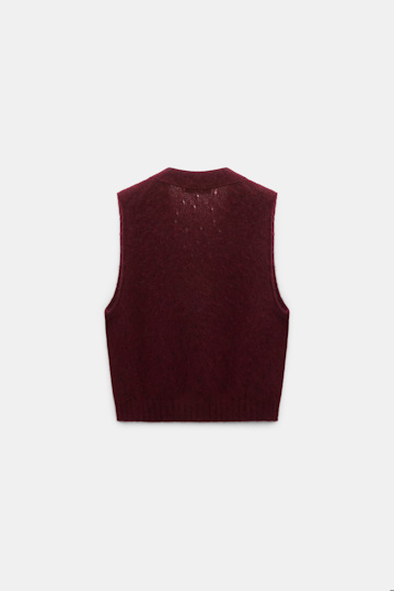 Dorothee Schumacher Gilet im Pointelle-Allover aus Kaschmir merlot