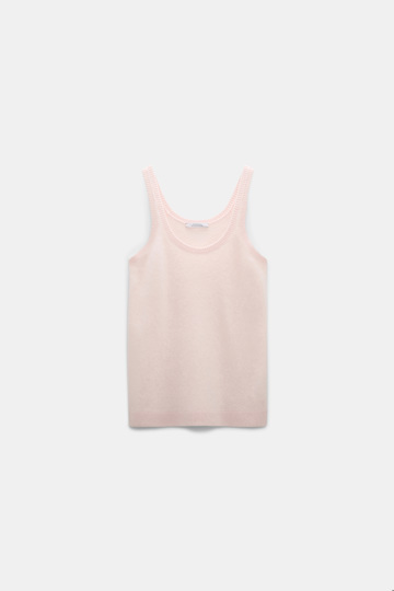 Dorothee Schumacher Merino-cashmere fluffy knit tank top candy