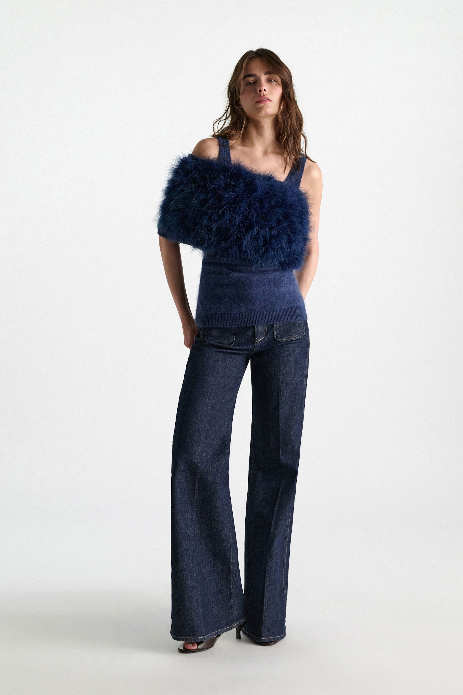 Dorothee Schumacher Merino-cashmere fluffy knit tank top blue night