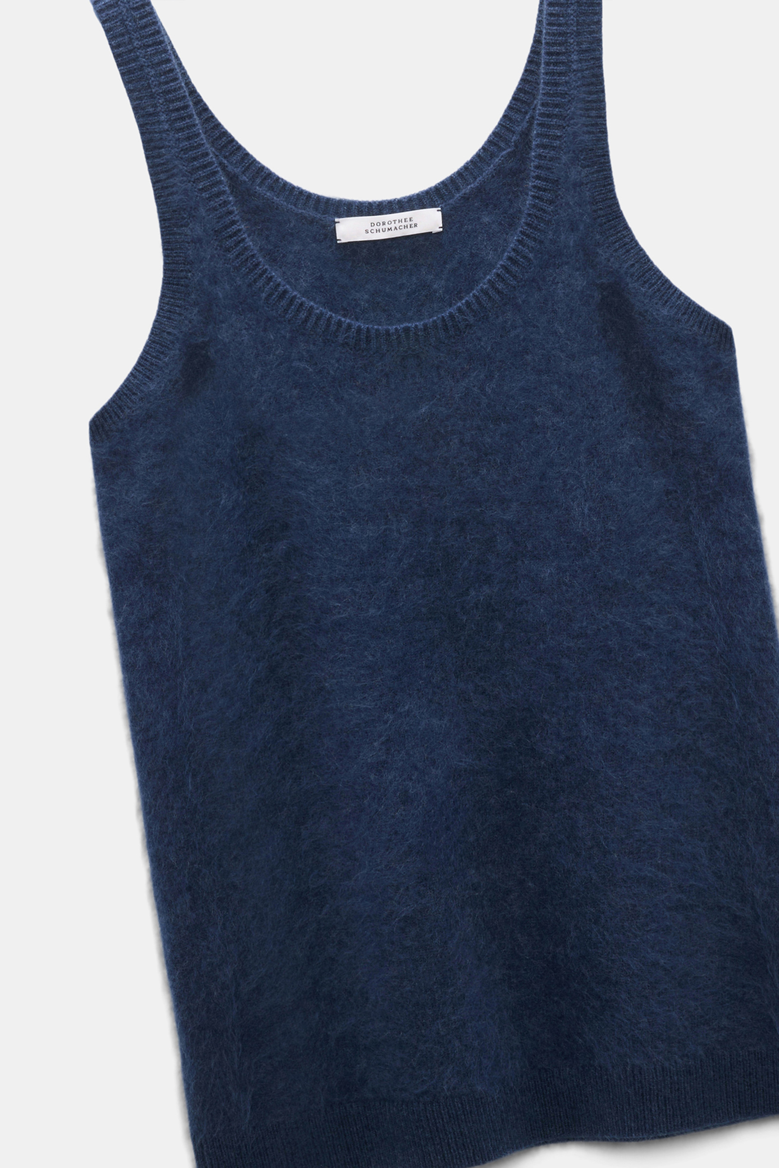 Dorothee Schumacher Merino-cashmere fluffy knit tank top blue night