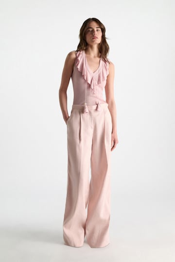 Dorothee Schumacher Lace front sleeveless knit top powder