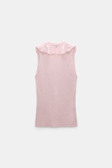 Dorothee Schumacher Lace front sleeveless knit top powder