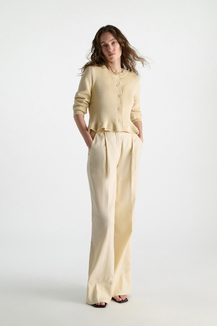 Dorothee Schumacher Kurzer, ausgestellter Cardigan aus Baumwolle icy lemon