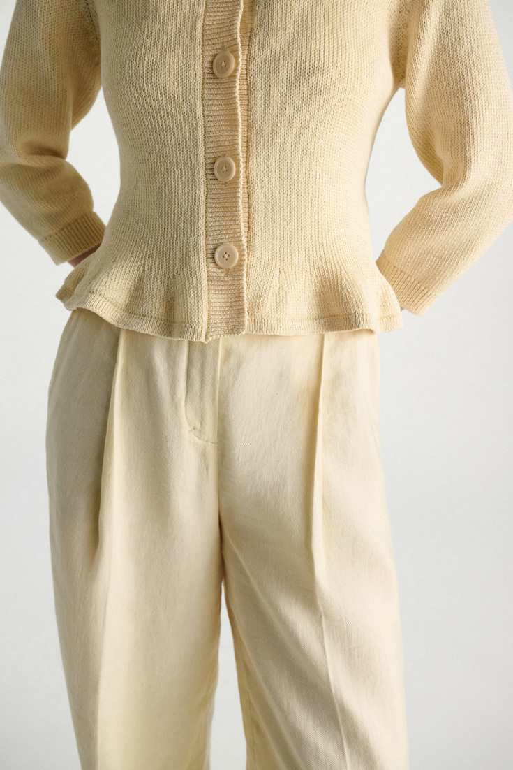 Dorothee Schumacher Kurzer, ausgestellter Cardigan aus Baumwolle icy lemon