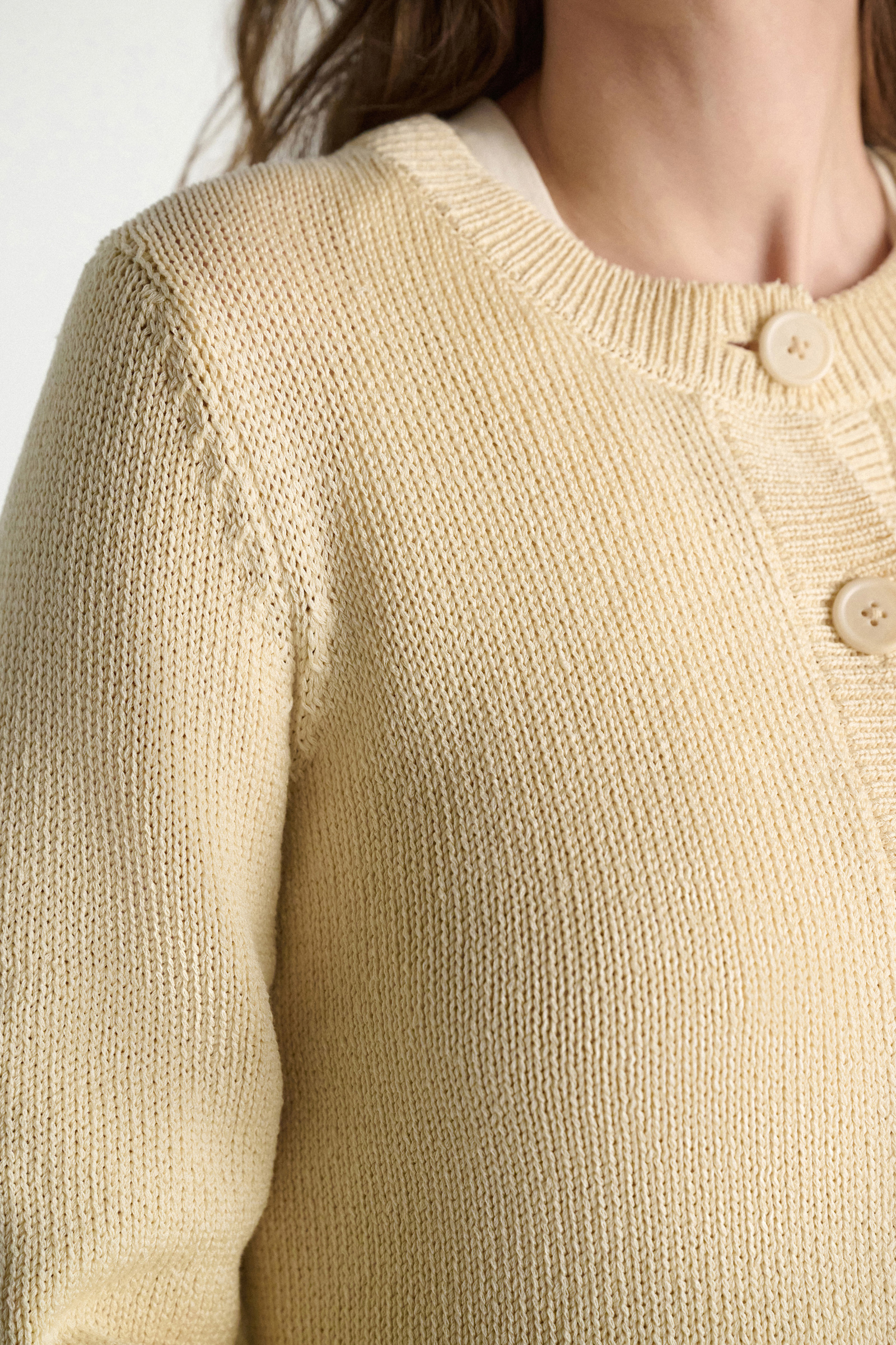 Dorothee Schumacher Kurzer, ausgestellter Cardigan aus Baumwolle icy lemon