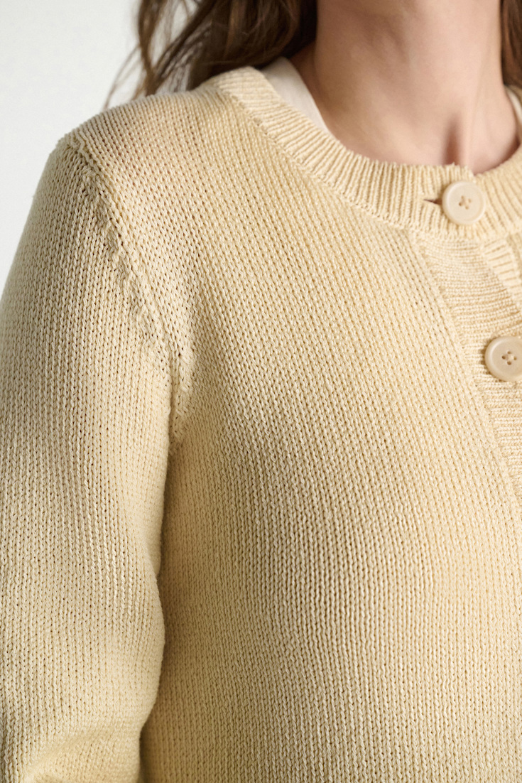 Dorothee Schumacher Kurzer, ausgestellter Cardigan aus Baumwolle icy lemon