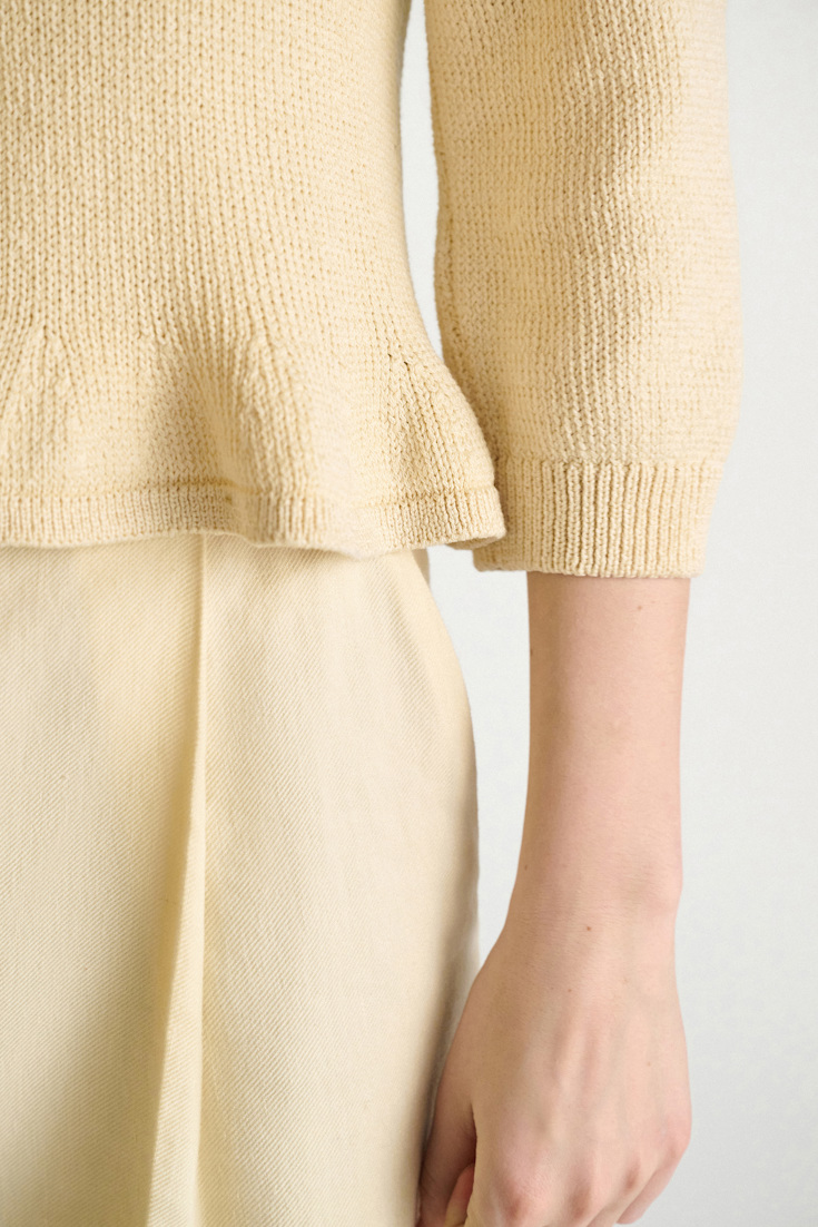 Dorothee Schumacher Kurzer, ausgestellter Cardigan aus Baumwolle icy lemon