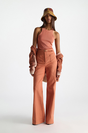 Dorothee Schumacher Fine rib cotton tank top ginger