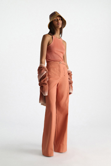 Dorothee Schumacher Fine rib cotton tank top ginger