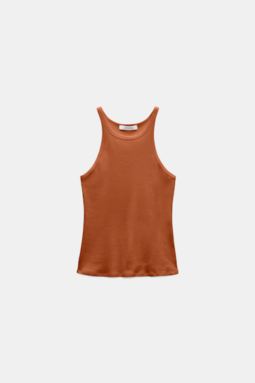 Dorothee Schumacher Fine rib cotton tank top ginger