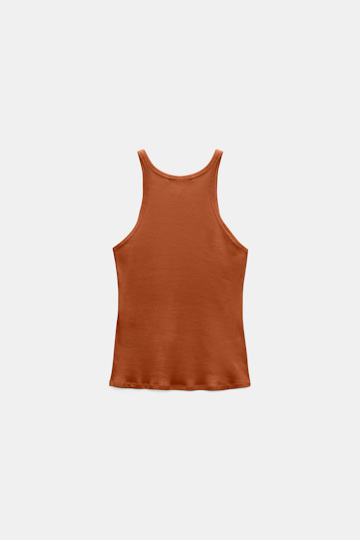 Dorothee Schumacher Fine rib cotton tank top ginger
