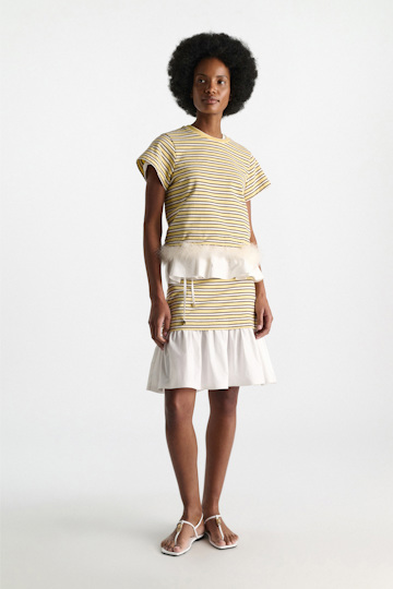 Dorothee Schumacher Striped skirt with flounce hem jersey stripe