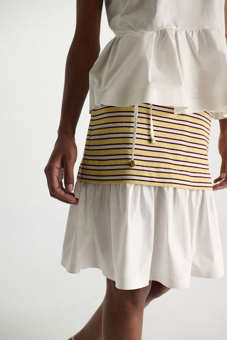 Dorothee Schumacher Striped skirt with flounce hem jersey stripe