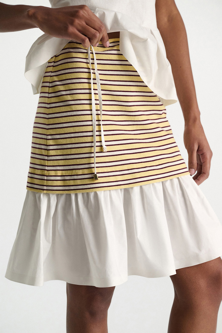 Dorothee Schumacher Striped skirt with flounce hem jersey stripe