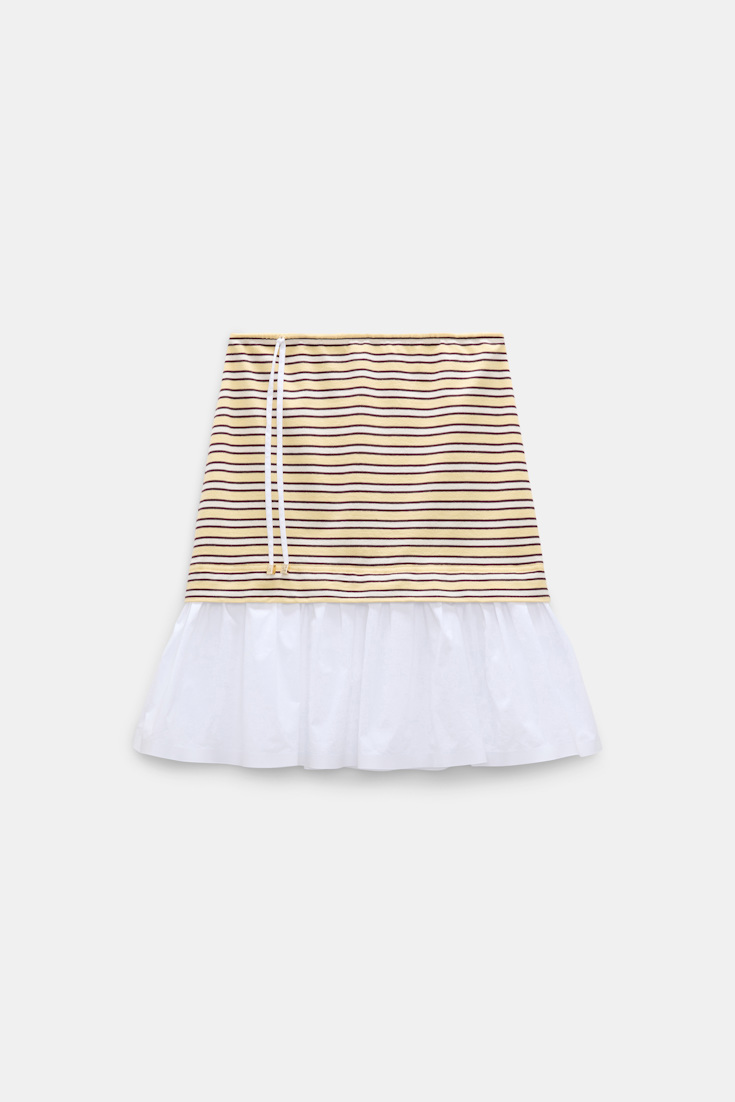 Dorothee Schumacher Striped skirt with flounce hem jersey stripe