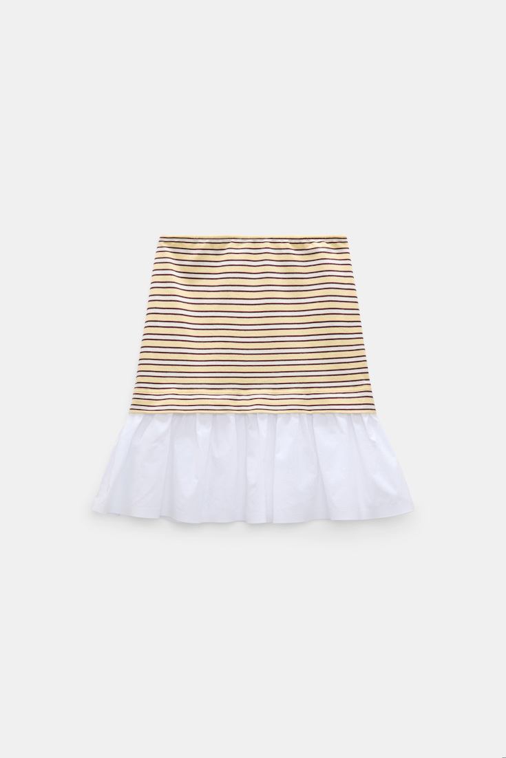 Dorothee Schumacher Striped skirt with flounce hem jersey stripe