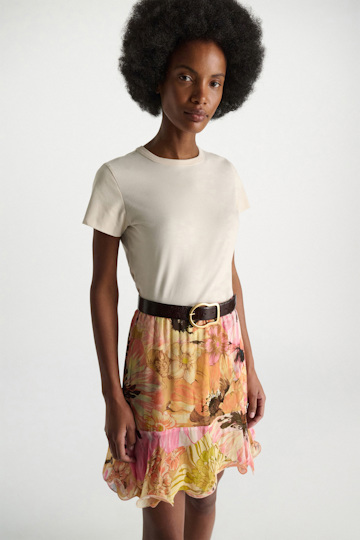 Dorothee Schumacher Round neck shrunken T-shirt canvas white