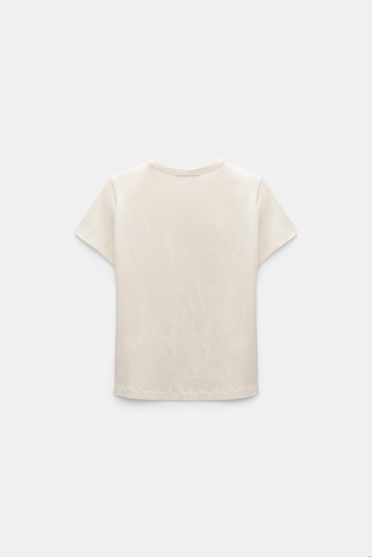 Dorothee Schumacher Round neck shrunken T-shirt canvas white