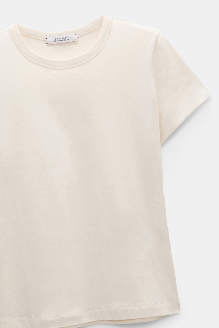 Dorothee Schumacher Round neck shrunken T-shirt canvas white