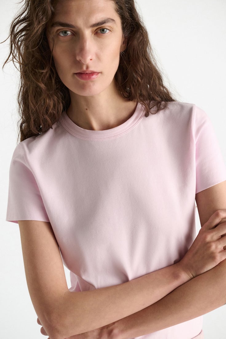 Dorothee Schumacher Round neck shrunken T-shirt shadowy candy