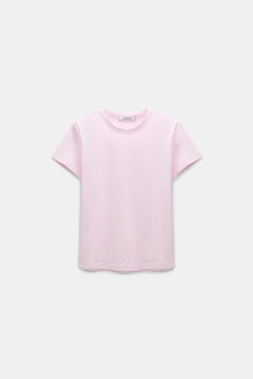 Dorothee Schumacher Round neck shrunken T-shirt shadowy candy