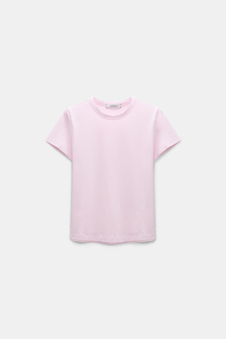 Dorothee Schumacher Round neck shrunken T-shirt shadowy candy