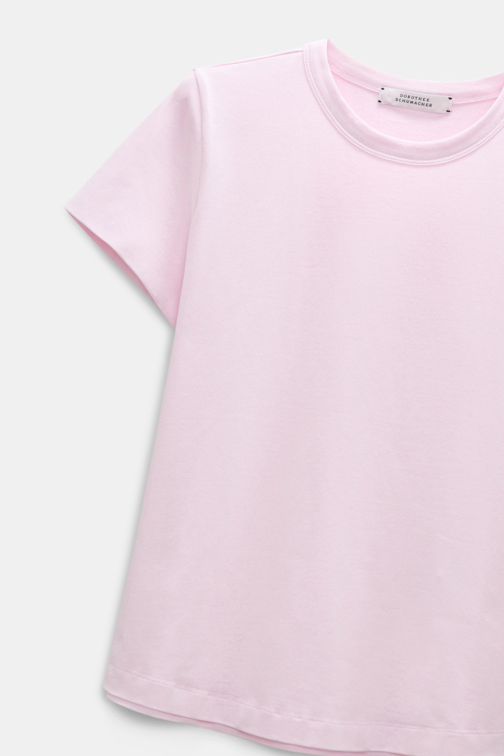 Dorothee Schumacher Round neck shrunken T-shirt shadowy candy