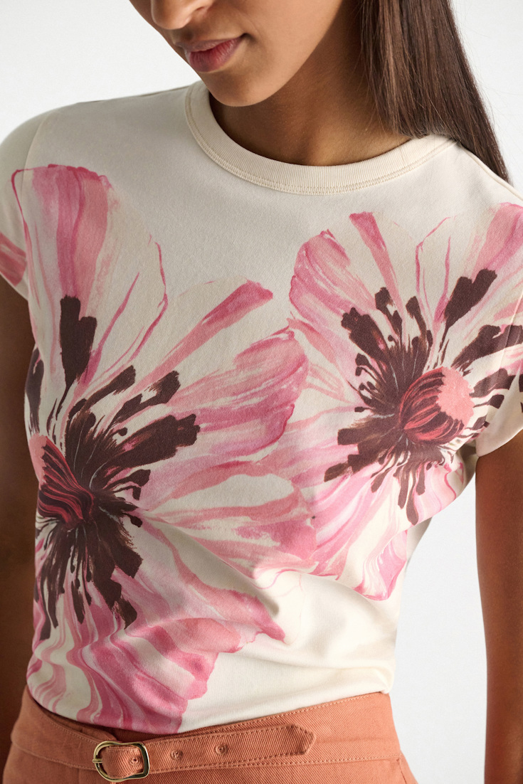 Dorothee Schumacher T-shirt with XL digital print poppy flower pink