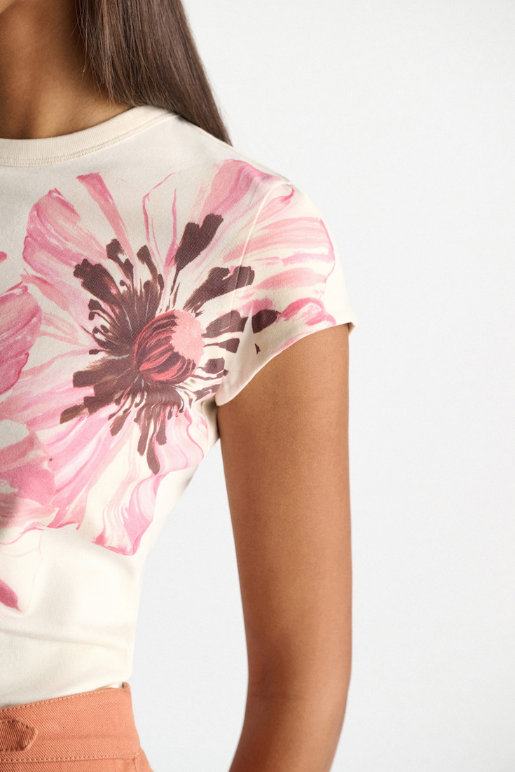 Dorothee Schumacher T-shirt with XL digital print poppy flower pink