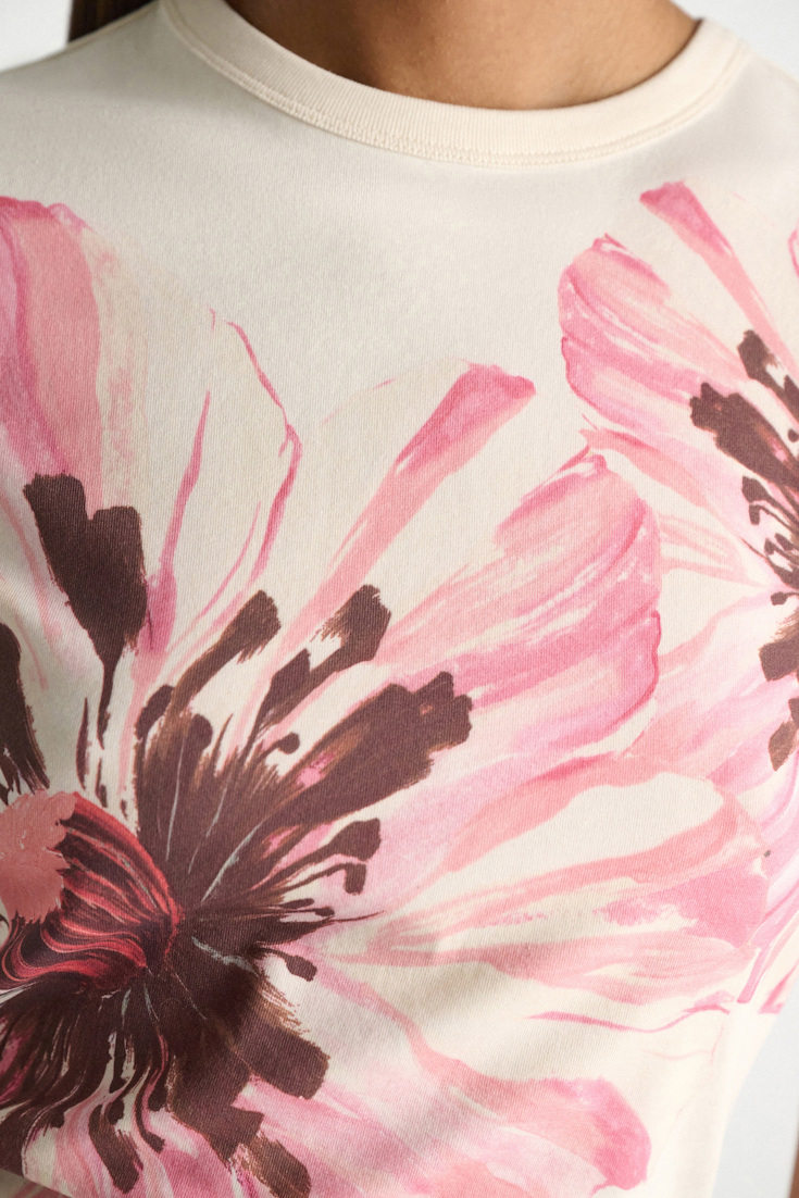 Dorothee Schumacher T-shirt with XL digital print poppy flower pink